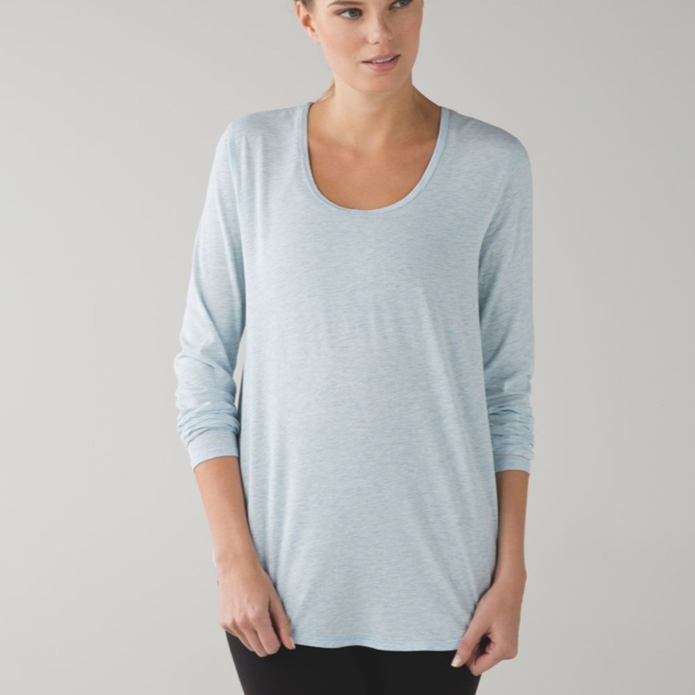 Lululemon Long Sleeve Tee Heathered Caspian Blue 6